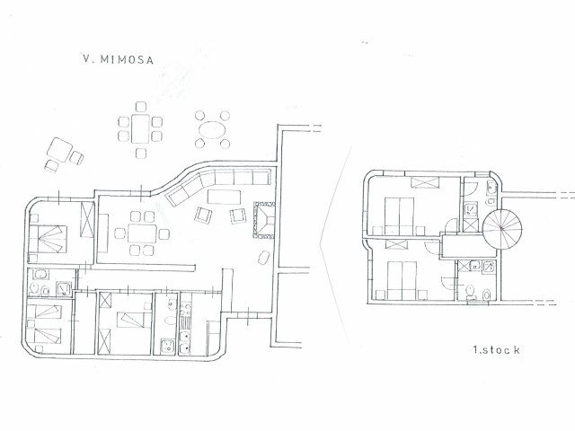 Villa Mimosa | Piantina della casa Grundriss Villa Mimosa