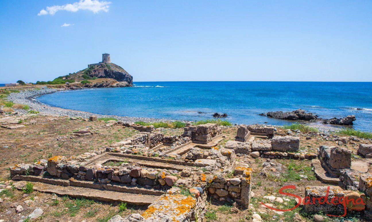 Sito archeologico di Nora e torre spangolo Sant Efisio