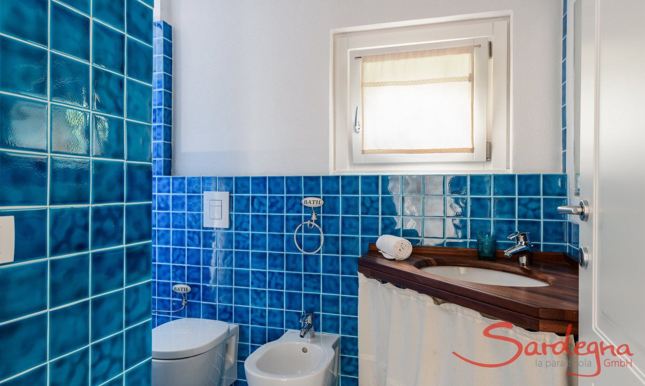 Li Conchi 30 | Bagno 2 con doccia piastrellato in blu Presentazione Li Conchi 30