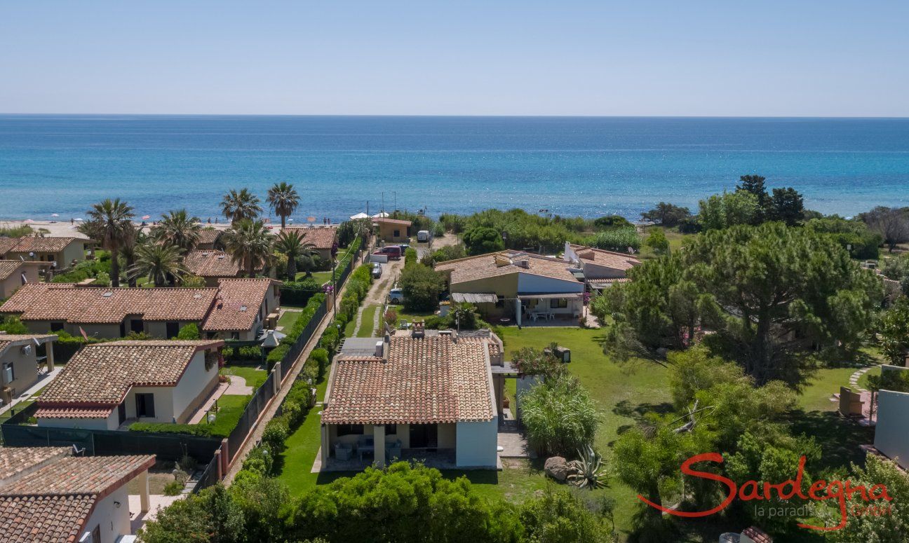 Villa Serena | Posizione della casa Vista aerea, Villa Serena, Costa Rei
