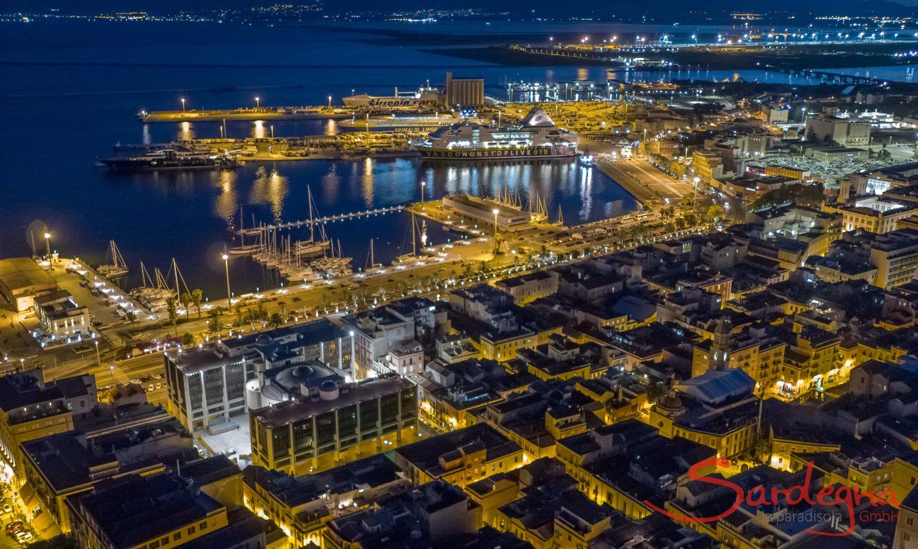 Cagliari by night, Sud Sardegna