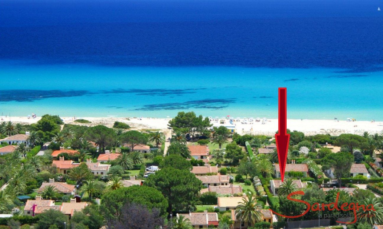 Villa Chiara | Posizione della villa vicino al mare Costa Rei da su