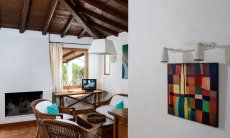 Villa Kika | Zona living con camino e TV Zona living con camino e TV