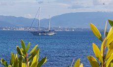 Vista sul mare della baia di Cagliari