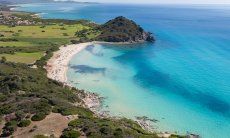 Vista panoramica spiaggia di sabbia