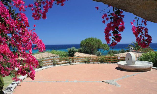 Piazzetta con Bougainville, mulino in granito e vista mare di Sant Elmo Piazzetta con Bougainville, mulino in granito e vista mare di Sant Elmo